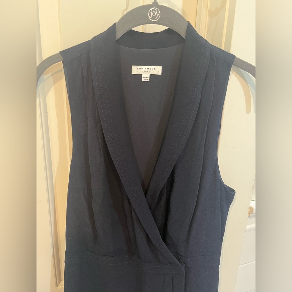 Equipment Women’s Sleeveless Navy Blue Dress | Size 4 | Classic Design - Picture 3 of 9